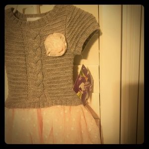 Toddler sweater dress lace bottom